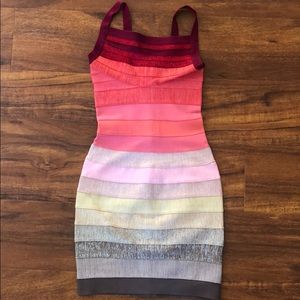 Herve Leger Multi color bandage dress